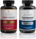 VITASEI Leverreiniging Detox & Repair, levercomplex Capsules voor vrouwen & mannen (60 capsules) + Testronix Booster voor mannen (60 capsules)