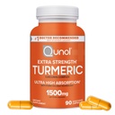 Kurkuma Curcumine Capsules, Qunol met Ultra High Absorptie 1500mg, Gezamenlijke Ondersteuning, Dieetsupplement, Extra sterkte, 90 Vegetarische Capsules