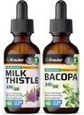 BIO KRAUTER Melkdistel Tinctuur 2 Fl. Oz. & Bacopa Tinctuur 2 Fl. Oz.