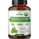 Zazzee USDA Rhodiola biologique 10:1 Exracte, 3000 mg de force, 120 capsules, 4 mois d'approvisionnement, extrait 10X normalisé et concentré, 100% végétarien, extra-résistance, tout naturel et non-OGM