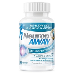 NeuropAWAY Eye Support Supplément 60CT avec Lutéine N-acétyl L-Carnosine S-acétyl Glutathion N-acétyl Cystiène Pterostilbène Lycopène Zeaxanthin pour soutenir une vision saine, aide le flou et les yeux secs