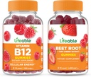 Levensvatbare Vitamine B12 + Beetwortel, Gummies Bundel - Grote Proeverij, Vitamine Supplement, Glutenvrij, GGO-vrij, Kauwbaar