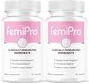 (2 Pack) FemiPro Bladder Control Pillen - Original FemiPro Capsules, Femi Pro Bladder Control Support Supplement, Probitic FemiPro Pillen voor algemene gezondheids- en welzijnsbeoordelingen, 60 capsules 2 maanden