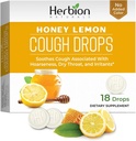 HERBION Naturals Cough Drops, Dieetsupplement, Soothes Hoest, voor volwassenen en kinderen ouder dan 6 jaar, Geen kunstmatige smaak, Geen toegevoegde kleur (18 tellen (pakket van 1), honingcitroen)