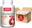 Jarrow Formules L-Glutamine 1000 mg, Dieetsupplement voor Spierweefsel, Multifunctioneel Aminozuur, Immuun Ondersteuning, 100 Easy-Solv Tablets, 50-100 Day Supply, Verpakking van 12