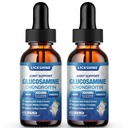 2 Pack Glucosamine Chondroïtine MSM gouttes liquides - Supplément de soutien articulaire supplémentaire pour les adultes avec Quercetin Boswelia, Bromelain, Acide Hyaluronique, Antioxydant Imune Support (4 Fl oz)