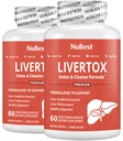 LiverTox - Formule avancée de désintoxication et de nettoyage du foie - Le soutien du foie à base de plantes avec le chardon de lait, le curcuma, l'artichaut, le dandelion, la betterave et le zinc aide la fonction hépatique et la digestion