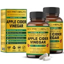 2-Pack ACV Pro Apple Cider Vinegar Capsules Certified Organic met Moeder ACV Pillen Detox Reinigen Acid Reflux Relief Ondersteuning Supplement Gember Root Cayenne Pepper Powder