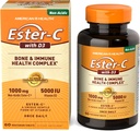 American Health EsterC met D3 Bone Immune Complex Vegetarian Tablets 24Hour Immune Support 1000 mg EsterC 5000 IE Vitamine D3 NonAcidic Vitamine C Servings, 60 Tellen