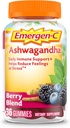 Emergen-C Vitamine C en Ashwagandha Gummies, Dieetsupplement voor Immune Support, Berry Blend, Terug naar School Essentials - 36 Tel.