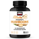 Force Factor Moderne Paddestoelen Capsules, Paddestoelensupplement met Lions Mane, Turkije staart, & Cordyceps ter ondersteuning van energie, focus, immuniteit, & spijsvertering, 90 plantaardige capsules