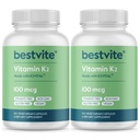 BESTVITE Vitamin K2 100 mcg as MK-7 (240 Vegetarian Capsules)(120x2) - No Stearates - Vegan - Non GMO - Gluten Free
