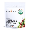 KOYAH - Organic Acerola Powder: Freeze-Dried, 100% Pure, 500 mg Natural Vitamin C per scoop, Whole-Food, Non-GMO, Vegan, 60 Servers, Gemaakt van acerola Kersen Gegroeid in Brazilië
