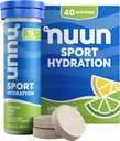 Nuun Sport Electrolyt tabletten met Magnesium, Calcium, Kalium, Chloride en Natrium, Glutenvrij & Vegan, Lemon Lime, 4 verpakkingen (40 porties totaal)