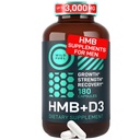 WILD BRANDSTOF 3.000 mg HMB Supplement Plus Vitamine D3 - Spiergroei, sterkte, snelle training herstel HMB-supplementen voor mannen en vrouwen - Calcium Beta-Hydroxy Beta-methylbutyraat - 180 capsules