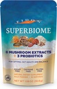 Eidon SuperBiome, Mushroom Probiotica Powder Blend, Gut Balance, Microbiome Health Supplement met Biologische Reishi, Chaga, Lion's Mane, Cordyceps, Turkije staart, Shitake, Maitake, Phelinus, 30 porties