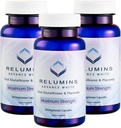 Relumins Advanced White Glutathion Capsules - Max Strength Brightening Supplement met ALA, Placenta, Rose HIPS & Vitamine C - Bestrijdt Oxidatieve Stress, Ondersteunt Collagen & Made in USA - 3 Flessen