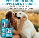 Vloeibaar ijzer supplementen voor katten en honden, verbetert bloedarmoede, lage energieniveaus en lethargy, 2 verpakkingen