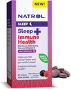 Natrol Slaap + Immuun Gezondheid Melatonine 6 mg met vlierbessen, zink en vitamine D, Dieetsupplement voor rustgevende slaap en Immuun Ondersteuning, 60 gemengde bessen-gearomatiseerde snel oplossen tabletten, 60 dagen levering