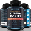 K2 D3 Vitaminesupplement 5000 Iu - voor gezondere botten, bloed, hart en betere immuniteit - verbeterde calciumabsorptie met bioperine - 100% natuurlijk en Allergenen-vrij - vitamine D3 K2 Mk7 5000 Iu