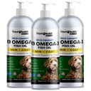 Liquid Health Huisdieren K9 Omega 3 Visolie voor honden - Liquid Omega 3 Supplement voor Huisdieren met EPA + DPA + DHA - Verminder Jeuken & Vergieten, Ondersteuning Joints, Immunity, Brain, Heart Health - USA Made (3 Pack)
