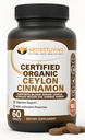 Me First Living Ceylon Cinnamon 1000mg, 100% Certified Organic Ceylon Cinnamon, Non-GMO, True Cinnamon, Metabolisme Support, Antioxidant - 60 tabletten