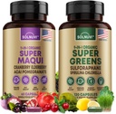 Alles in één Superfood Bundle - Super Maqui Berry & Super Greens - Gut Health, Immune, Huid, Wellness Ondersteuning - Niet GGO, Glutenvrij, Veganistische Supplementen