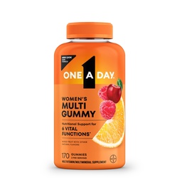 One A Day Vrouwen Multivitamine Gummies, Multivitamine voor vrouwen met vitamine A, C, D, E en Zink voor Immune Health Support*, Calcium & more, 170 telling