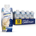 Glucorna Proteïne Smart Diabetes Care Shake, Vanille, Diabetische Maaltijd Vervanging ter ondersteuning van bloedsuikerbeheer, 30g Proteïne, 150 Calorieën, Klaar om te drinken, 11-fl-oz fles, 12 Pack