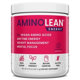RSP NUTRITION Aminolean Pre Workout Powder, Amino Energy & Weight Management met Vegan BCAA Aminozuren, Natural Cafeïne, Preworkout Boost voor mannen & Women, 30 Serv