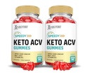 (2 Pack) Speedy Keto ACV Gummies Geavanceerde Formule 1000MG Speedy Keto Gummies Apple Cider Vinegar Geformuleerd met Granaatappel Beet Juice Powder B12 Vegan Non GMO 120 Gummys