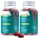 Gommies de biotine Viteey pour la peau et les ongles des cheveux - Biotine pour les Gommies de croissance des cheveux - 10 000 mcg - Vegan, sans gluten, non-OGM – 120 Compte