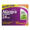 Allegra Adult 24 Hour Allergie Tablets, 180Mg, Aanzienlijke verlichting in 1 Uur, (70 Tel.)