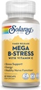 SOLARAY Mega Vitamine B-stress, Getimed-Release Vitamine B-complex met 1000 mg vitamine C voor stress, energie, rode bloedcel en immuunondersteuning, 60 dagen garantie, veganistan, 20 porties, 60 VegCaps