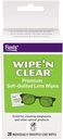 Flents Lens Wipes, Veeg 'N Clear, 20 Graaf, Voorbevochtigd, Streak-Free, Veilig voor Glazen, Anti-Fog, Voorzichtig Schoonmaken, Clear Vision, Individually Wrapped for Travel & Convenience, Made in the USA
