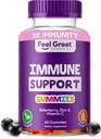 Voel Grote Immuniteit Ondersteuning Gummies met Vlierbes, Zink en Vitamine C 