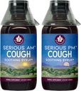 WishGarden Kruiden Serious Cough AM & PM Siroop - Serieuze AM Niet-Drowsy Cough Siroop + Serieuze PM Hoest Siroop Ondersteunt rustgevende slaap tijdens het stillen van droge of natte hoest, 4oz Bundle