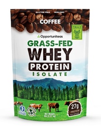 Opportuniteas Grass Fed Koffie Wei Proteïne Isolaat Poeder - 27g Proteïne Poeder zonder kunstmatige zoetstoffen, 60mg Cafeïne, Hormone-vrije koeien - 5lb