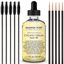 Majestic Pure Castor Oil Eyelash Serum - met Apple & Argan Stem Cells - Eyelash Growth Serum voor langere dikkere wimpers, wenkbrauwen en haar - Gratis Set van Mascara Brush & Eyeliner Applicator - 1 fl oz