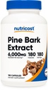 Nutricost Pine Bark Extract 6000mg Equivalent (uit 300mg van 20:1 Extract), 180 Capsules, gestandaardiseerd om 95% Proanthocyanidines te bevatten - Vegetarisch, niet-GMO en Glutenvrij