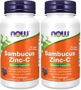NOW Supplementen, Sambucus zink-C met vlierbessenconcentraat en vitamine C, 60 Lozen (verpakking van 2)