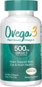 Omega-3 Plant-Based Omega-3 van Algal Oil Daily Supplement, 500mg, Ondersteunt hersenen, Eye & Heart Health, Twee mini softgels per dag, 60 Tellen