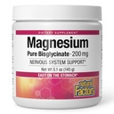 Facteurs naturels Poudre de bisglycinate de magnésium - Supplément de soutien pour la santé des corps entiers - Supplément de magnésium naturel soutient la force osseuse et la santé - 5,1 oz (50 portions)