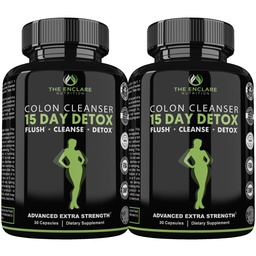 THE ENCLARE NUTRITION 15 Day Detox Cleanse for Weight Loss. Advanced Gut Support for Women & Men. Colon Cleanse Laxatives for Constipatie & Bloating Relief. Gut Cleanse Probiotic Diet Pillen 60ct (2)