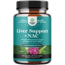 Leverondersteuning NAC-supplement met melkdistel voor leverreiniging Detox & Repair - N Acetyl Cysteine supplement voor leverreiniging met kurkuma, Choline, Dandelion & L-Glutathione - 60 Tel.