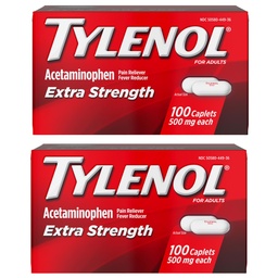 Tylenol Extra sterkte pijn Reliever en koorts Reducer Caplets, 500 mg Acetaminofen, pijnstillers pillen voor hoofdpijn, rugpijn, tandpijn en lichte artritis pijnverlichting, 200 Tel.