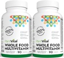 Multivitamines alimentaires entières végétatives - Multivitamines avec 42 superaliments Végétaux et fruits bruts Vitamines Énergie terrestre Fruits et légumes Supplément Fruits et légumes purs Suppléments - 180 comprimés