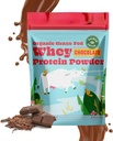 SunLife Bios Poudre de protéines de lactosérum au chocolat 100% de protéines biologiques pour les hommes et les femmes, naturellement sucré avec du cacao, du crème de noix de coco et du Stevia (16 Oz) 15 portions