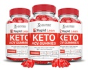 (3 Pack) Rapid Lean Keto ACV Gummies Advanced Formula 1000MG Rapid Lean Keto Gummies Apple Cider Vinegar Geformuleerd met Granaatappel Beet Juice Powder B12 Vegan Non GMO 180 Gummys
