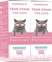 2 Packs Tear Stain Supplement voor Cat - Voorkomen en elimineren Katten Tear Vlekken - 60ML Kat Tear Stain Remover Drops for Eye Health, Immune System - met Cranberry, Marshmallow & Vitamines - Zalm